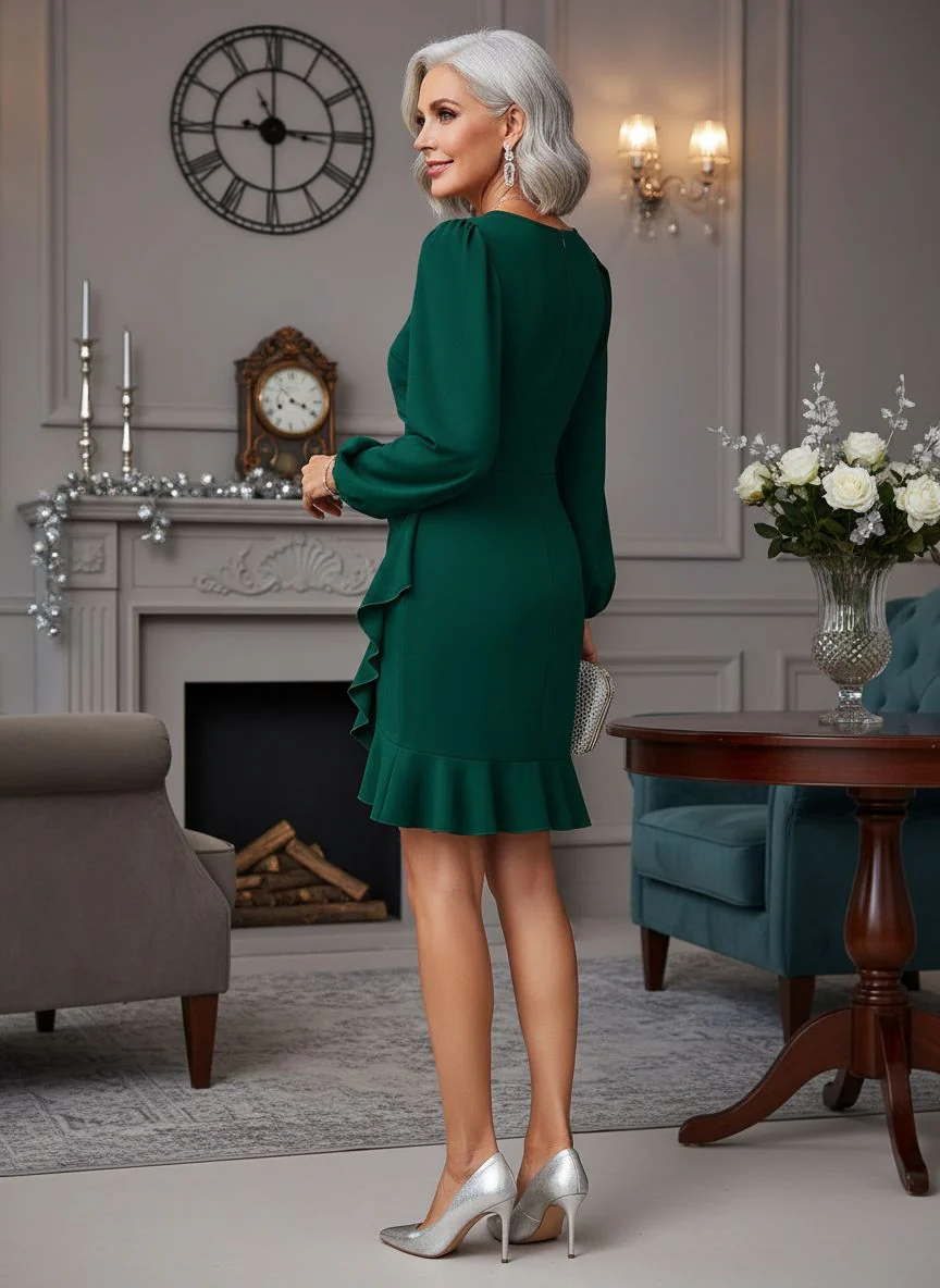 Adeleda – Elegant & Flattering Ruffle Dress - Image 4