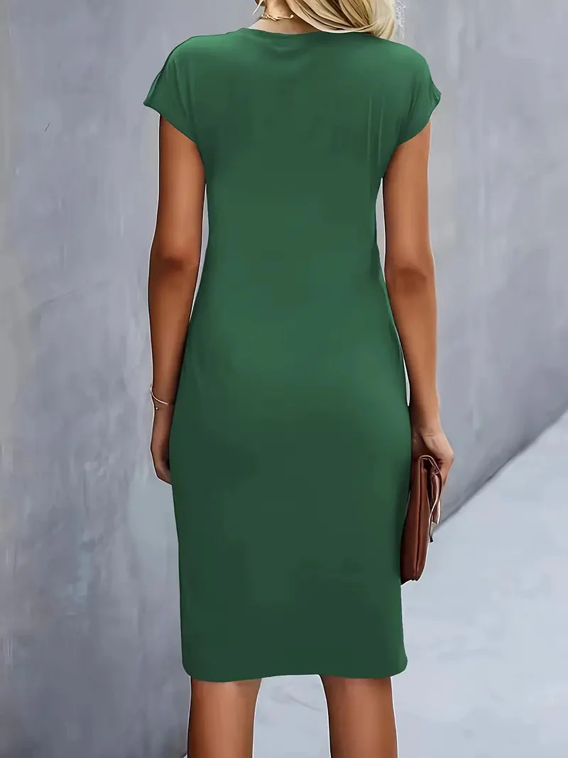 Adelina – Flattering Round Neck Dress - Image 14