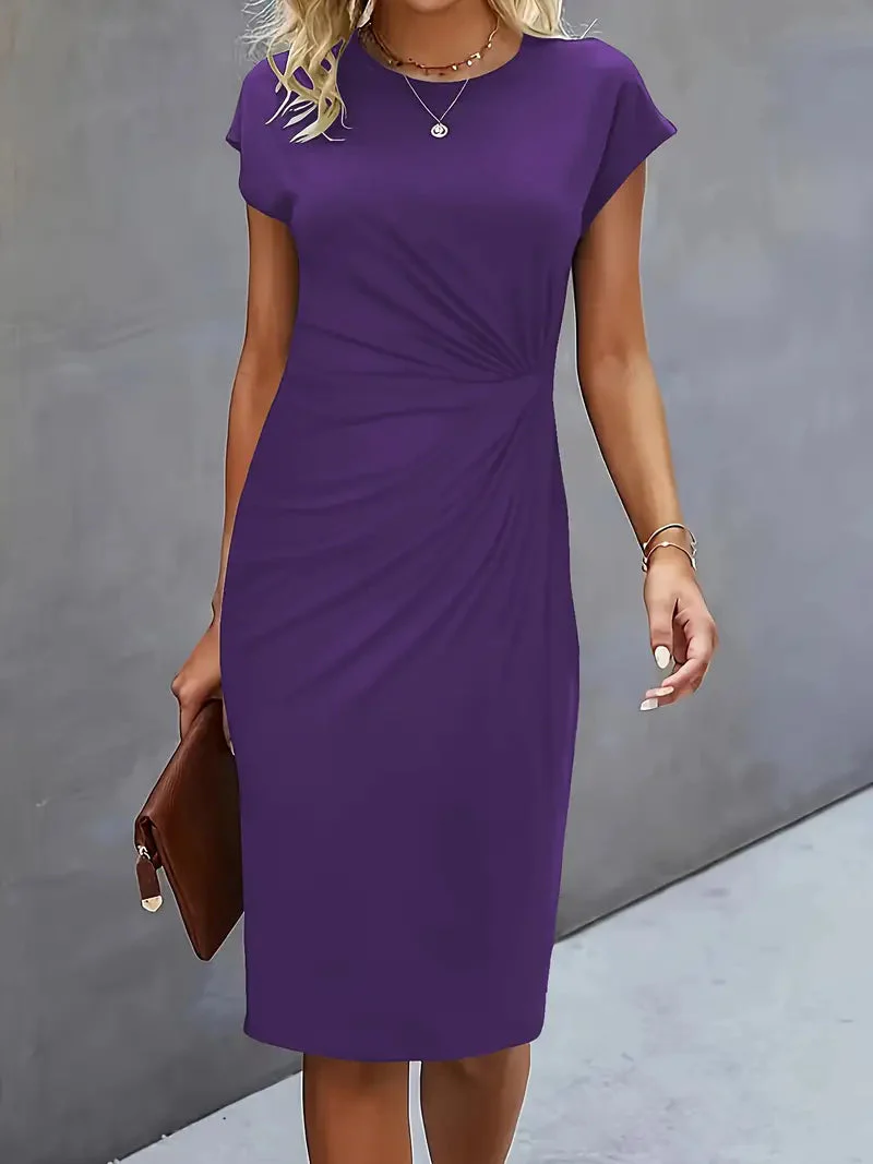 Adelina – Flattering Round Neck Dress - Image 15