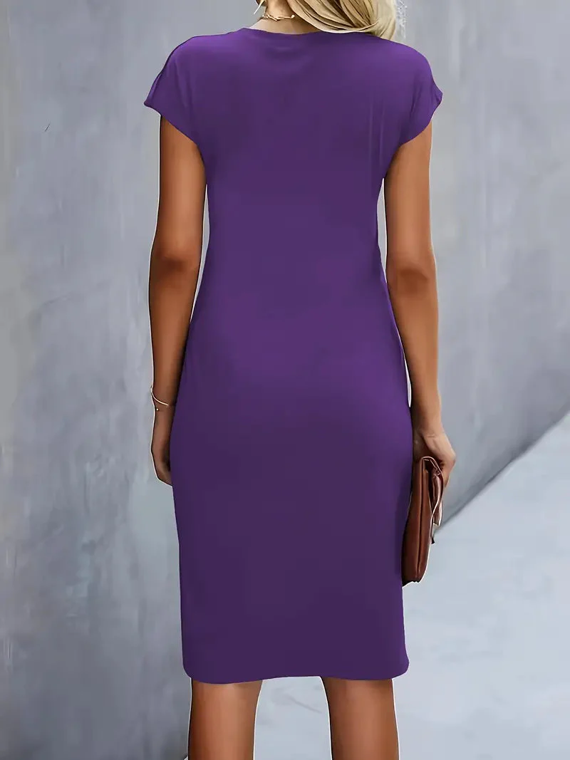 Adelina – Flattering Round Neck Dress - Image 17