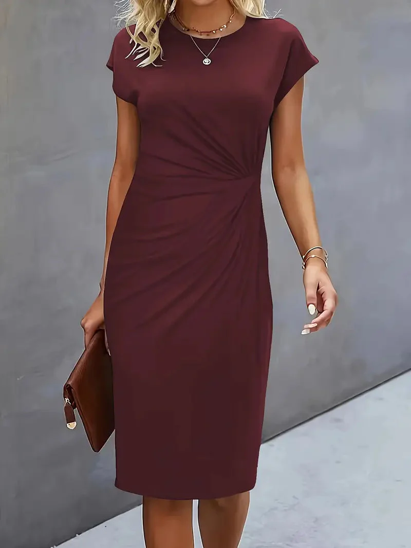 Adelina – Flattering Round Neck Dress - Image 18