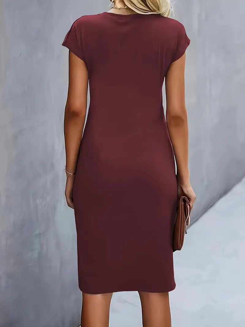 Adelina – Flattering Round Neck Dress - Image 19