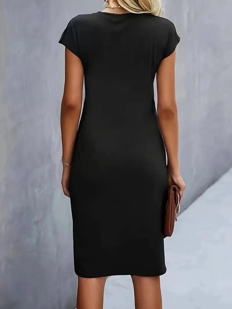 Adelina – Flattering Round Neck Dress - Image 3