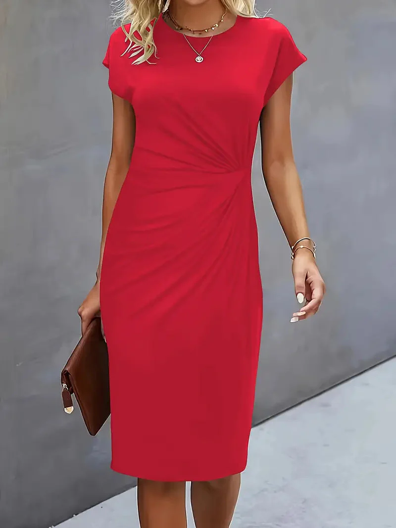 Adelina – Flattering Round Neck Dress - Image 4