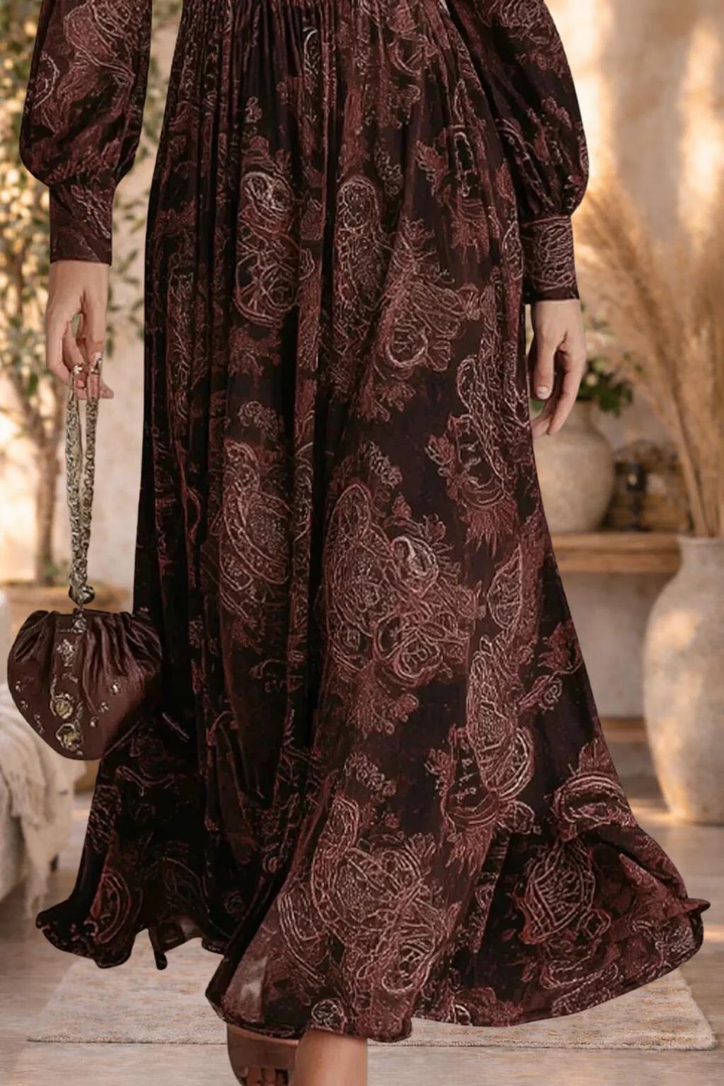 Amy | Floral V-Neck Long Sleeve Maxi Dress - Image 3