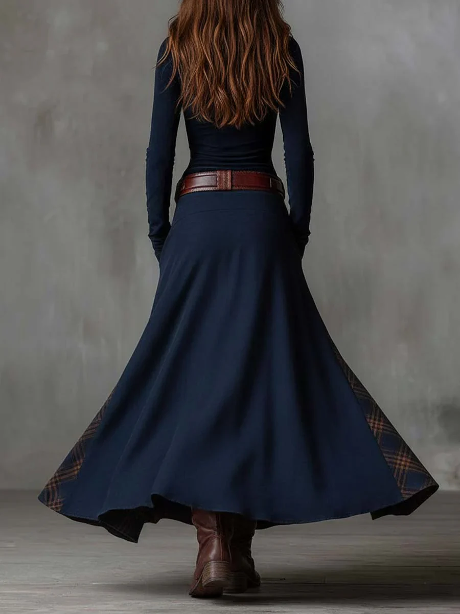 Annalise | Buttoned Plaid Maxi Dress - Image 3