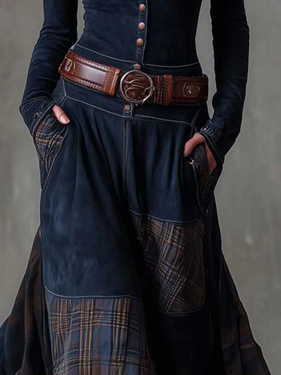 Annalise | Buttoned Plaid Maxi Dress - Image 5