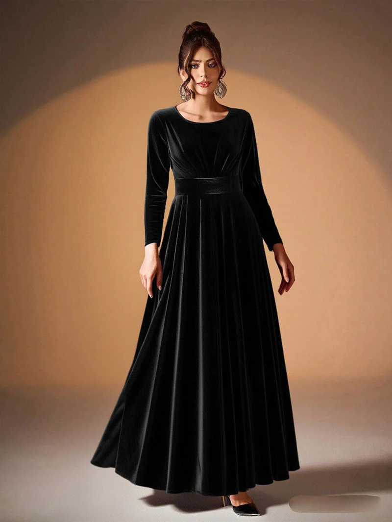 Beatrice | Long-Sleeve Velvet Maxi Dress - Image 3