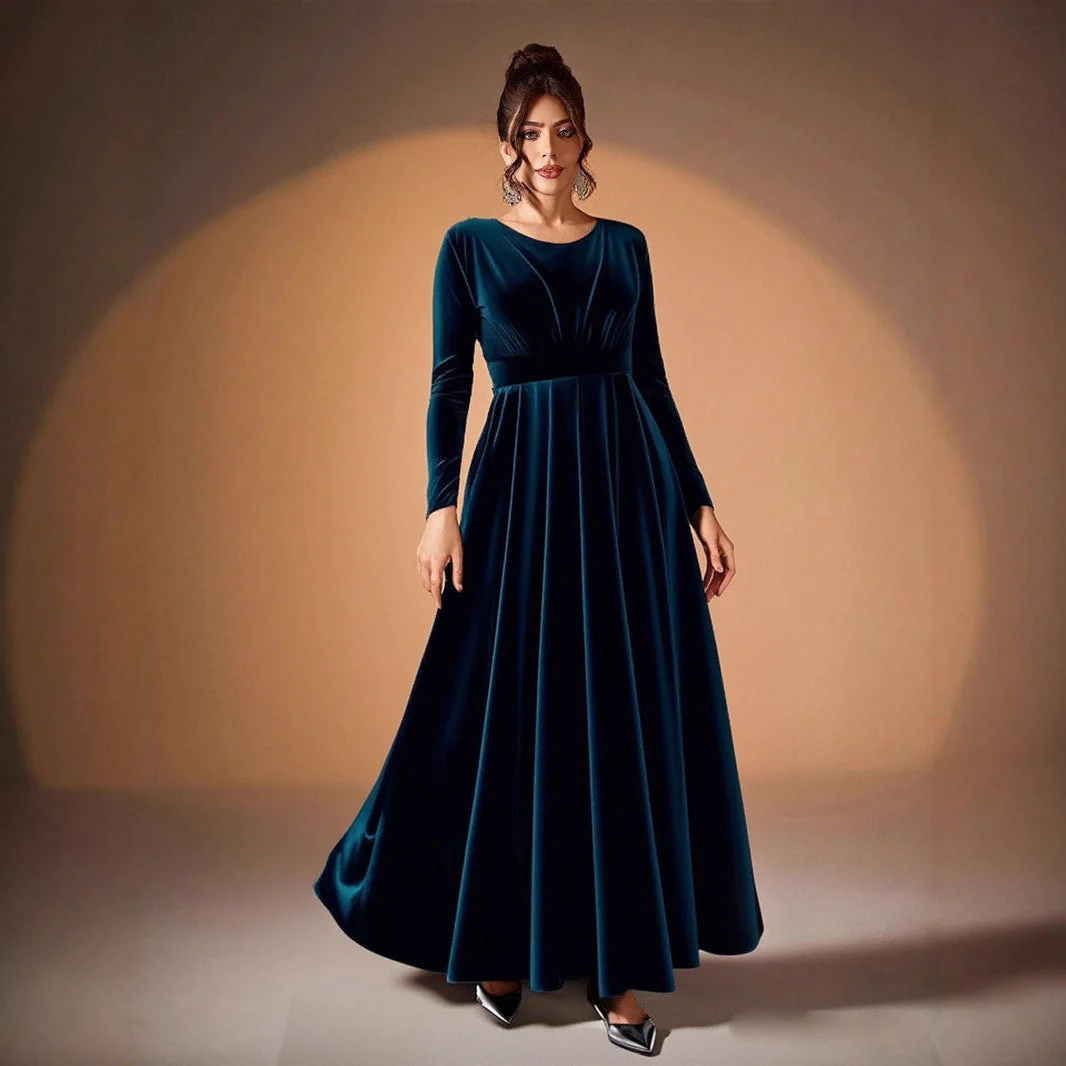 Beatrice | Long-Sleeve Velvet Maxi Dress - Image 6