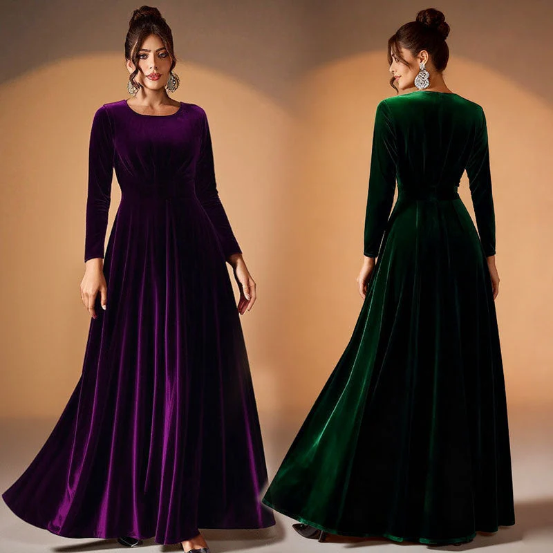 Beatrice | Long-Sleeve Velvet Maxi Dress - Image 7