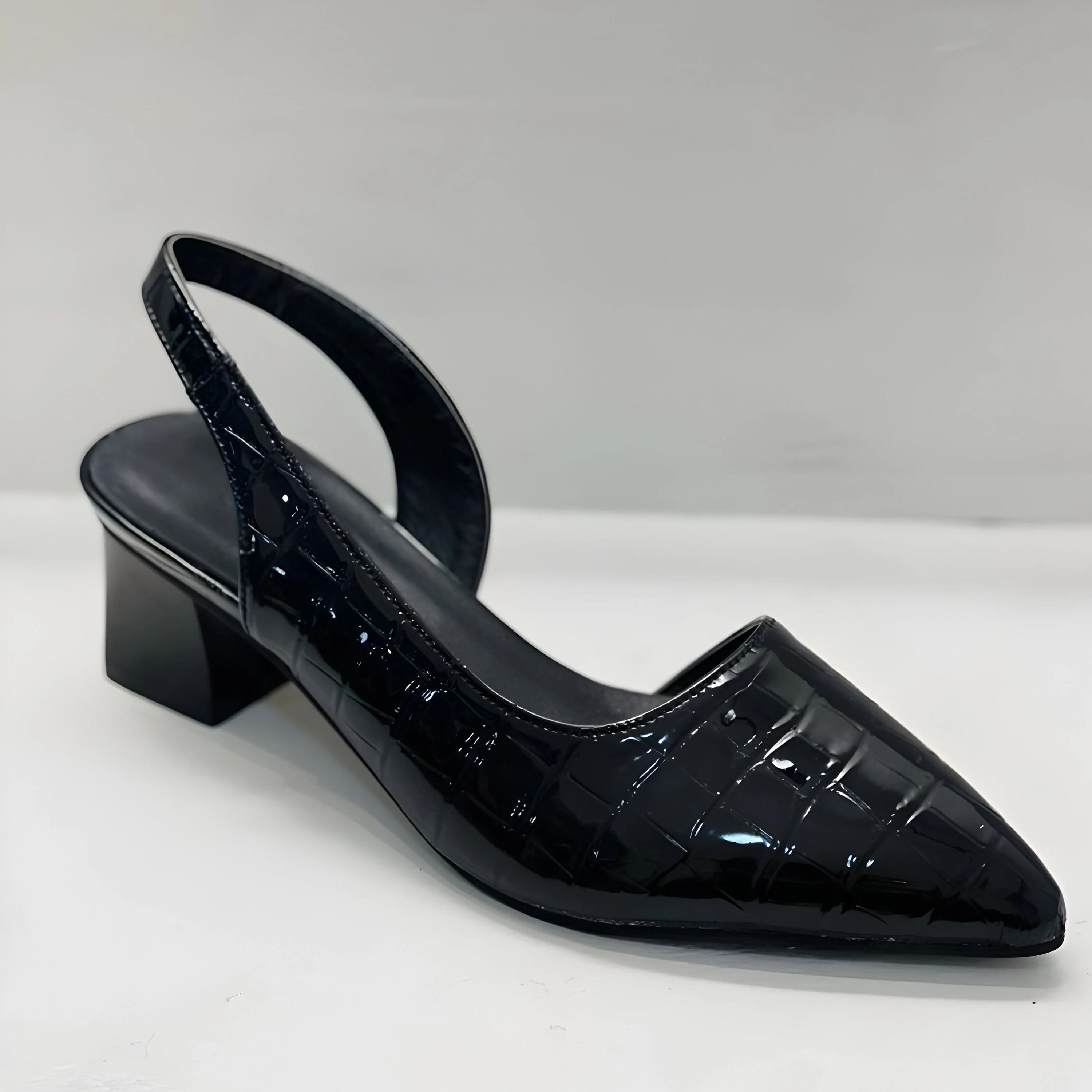 Bianca | Croc-Textured Slingback Heels - Image 2