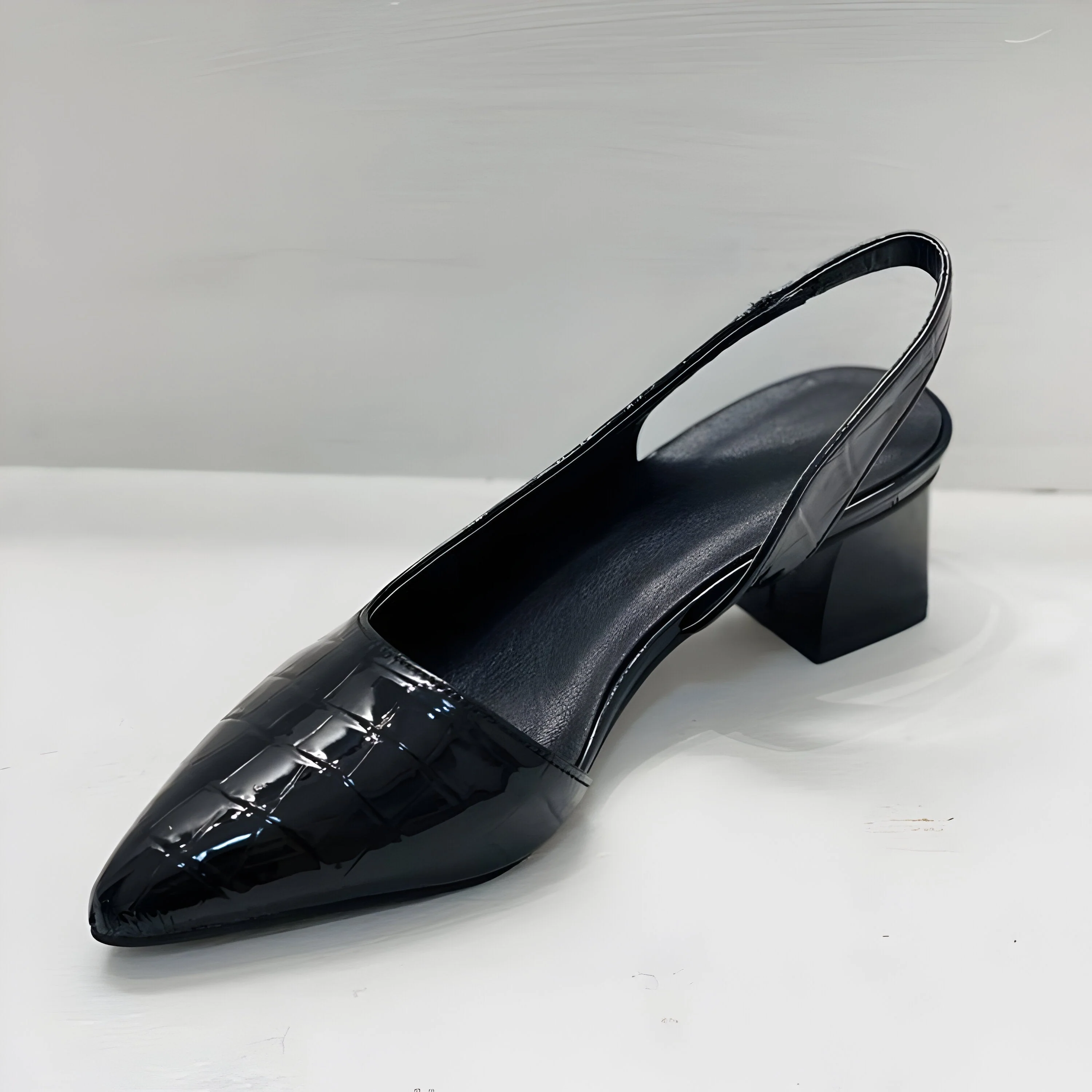 Bianca | Croc-Textured Slingback Heels - Image 3