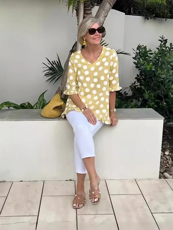 Bloomie - Stylish V-Neck Blouse - Image 3