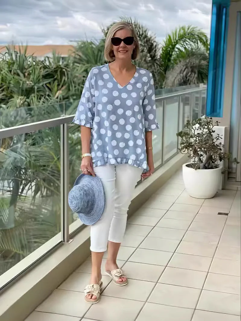 Bloomie - Stylish V-Neck Blouse - Image 4