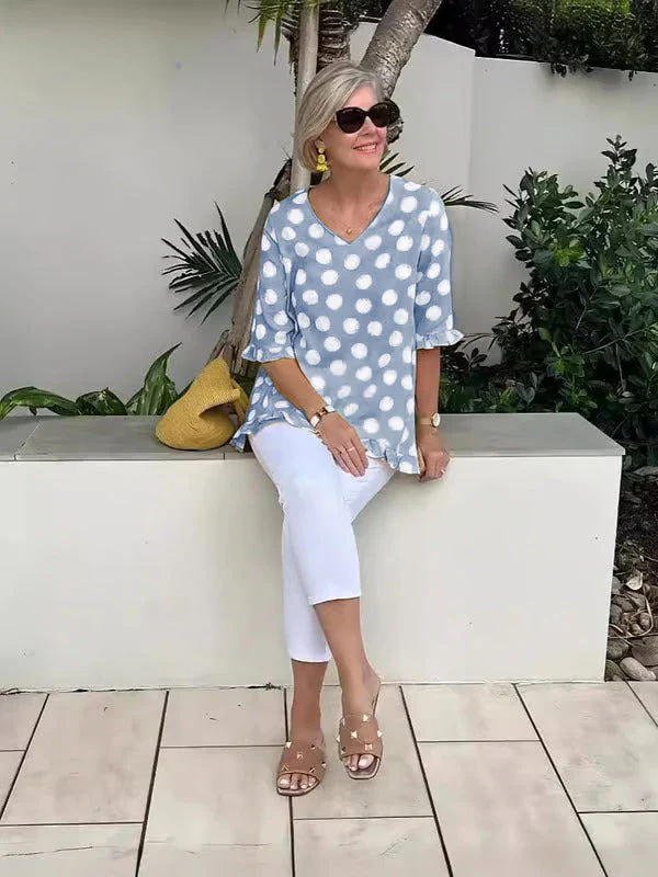 Bloomie - Stylish V-Neck Blouse - Image 5