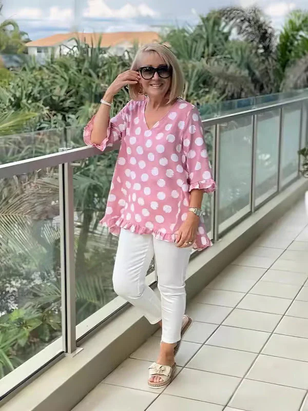 Bloomie - Stylish V-Neck Blouse - Image 7