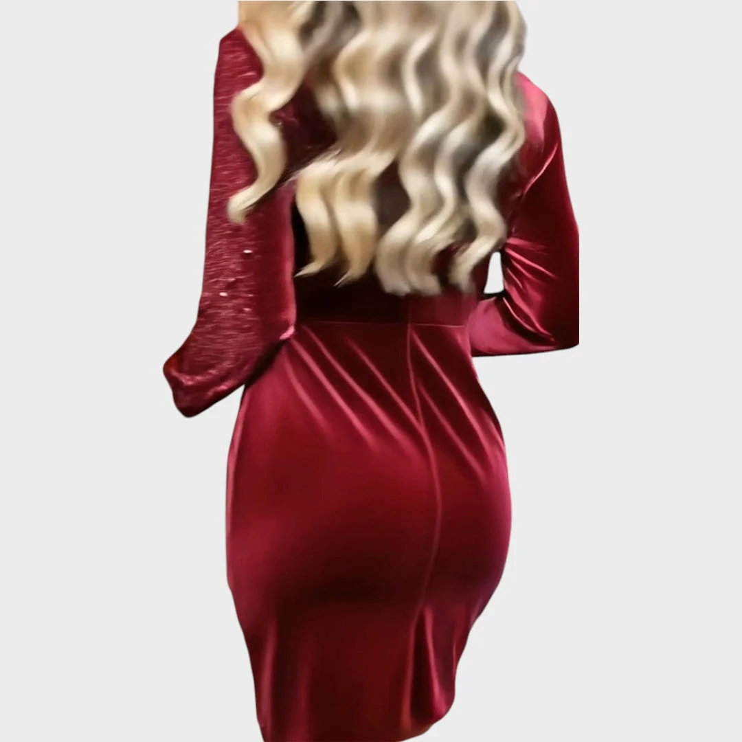Brisa | Party Dress with Sparkles and Draped Effect - Image 5