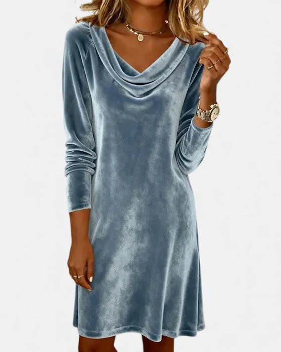 Celeste | Loose Fitting Velvet Dress - Image 13