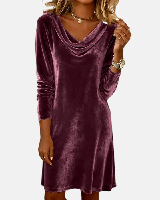 Celeste | Loose Fitting Velvet Dress - Image 16