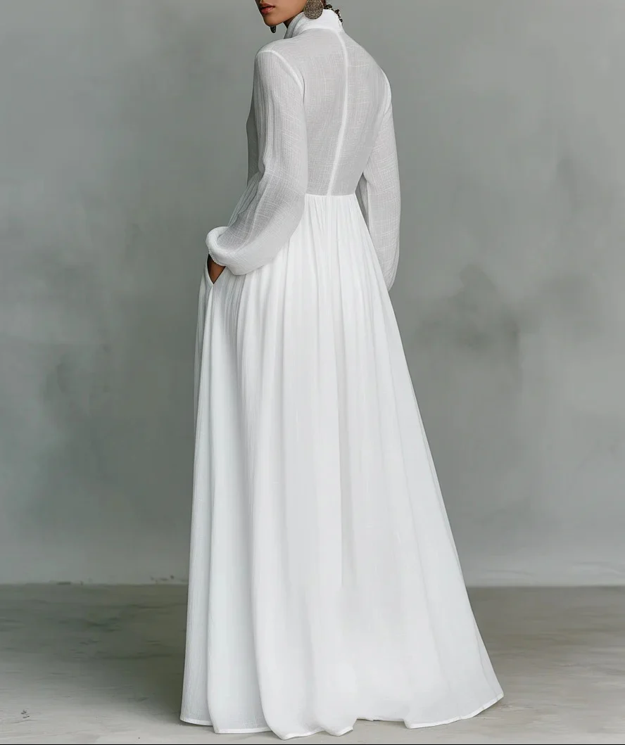 Celine | Flowing Button-Front Maxi Dress - Image 2
