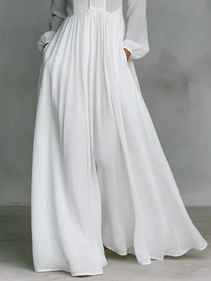 Celine | Flowing Button-Front Maxi Dress - Image 4