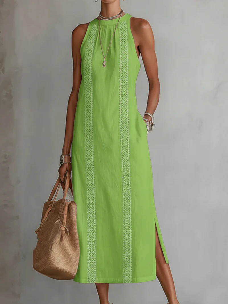 Aurora | Sleeveless Lace Detail Midi Dress - Image 5