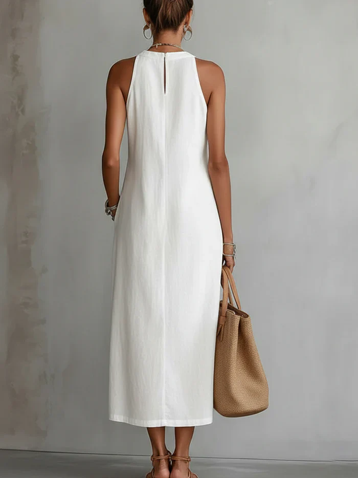 Aurora | Sleeveless Lace Detail Midi Dress - Image 2