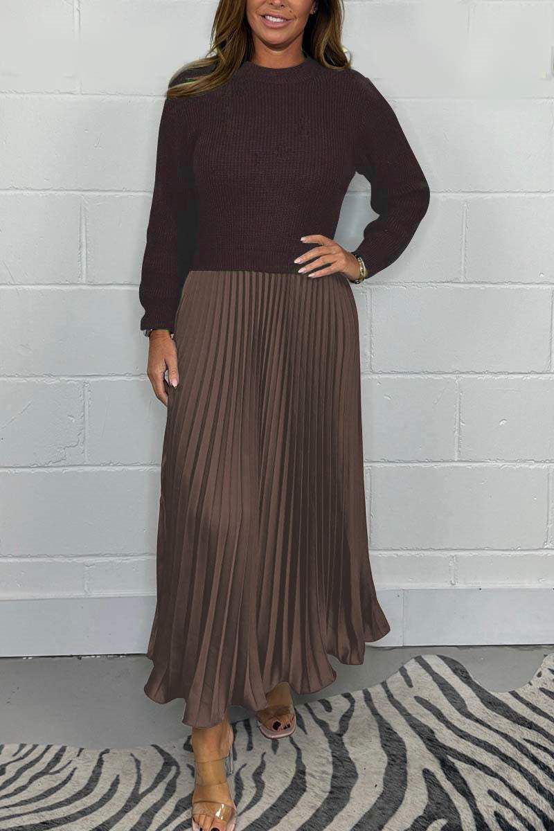 Claudia - Maxi dress with sweater and pleated skirt - Image 10