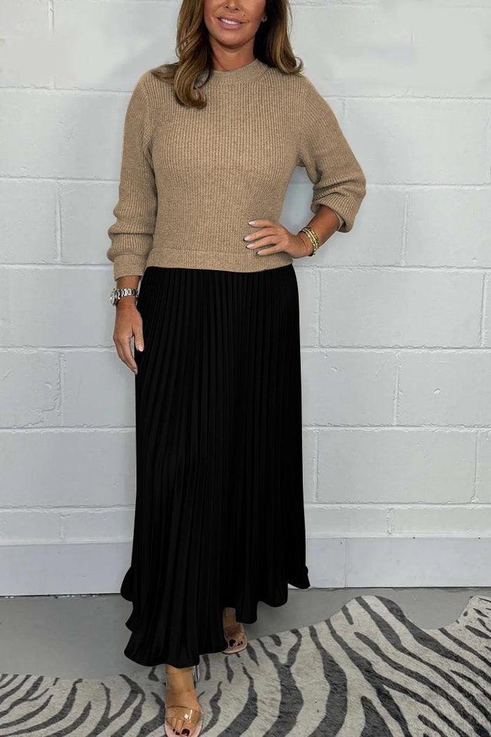 Claudia - Maxi dress with sweater and pleated skirt - Image 11