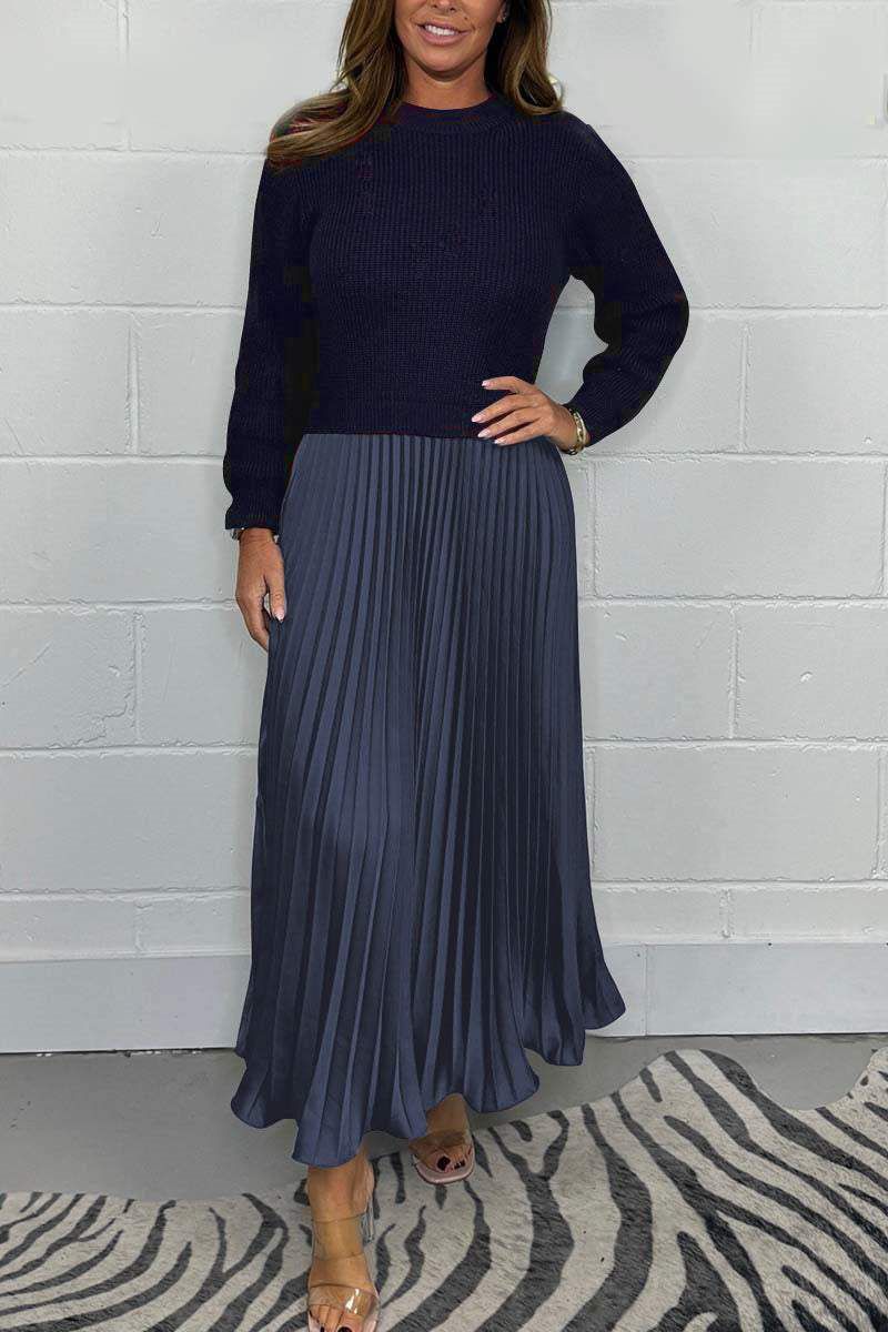 Claudia - Maxi dress with sweater and pleated skirt - Image 4