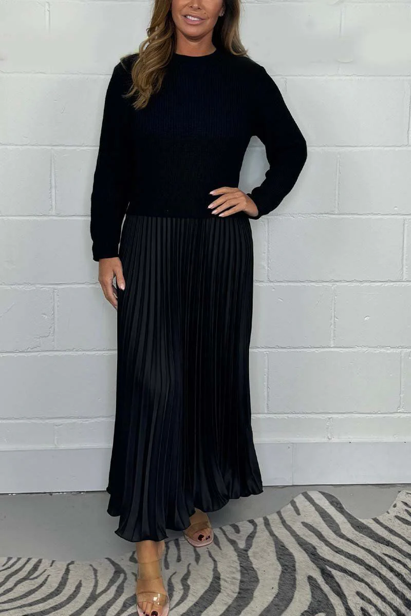 Claudia - Maxi dress with sweater and pleated skirt - Image 5