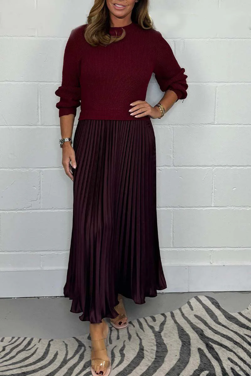 Claudia - Maxi dress with sweater and pleated skirt - Image 6