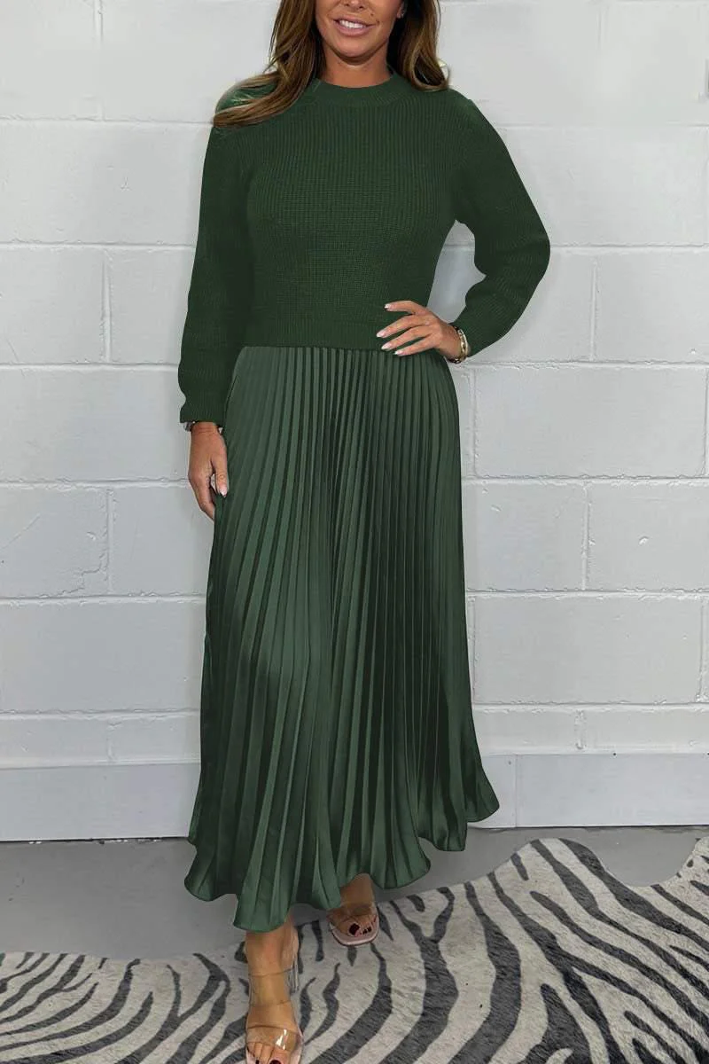 Claudia - Maxi dress with sweater and pleated skirt - Image 7