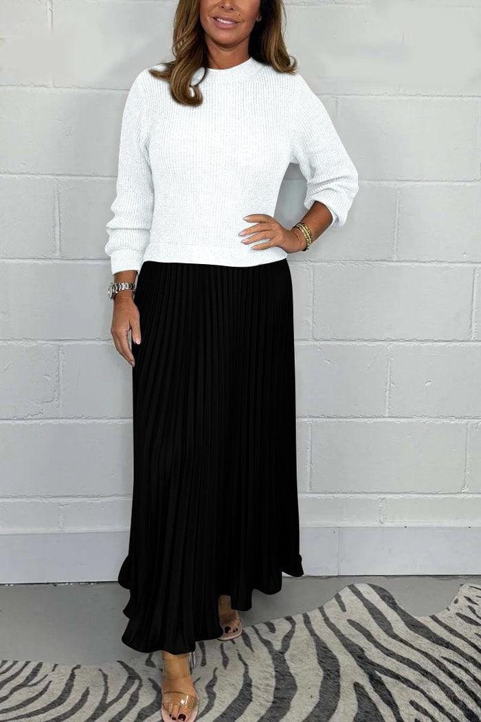 Claudia - Maxi dress with sweater and pleated skirt - Image 8