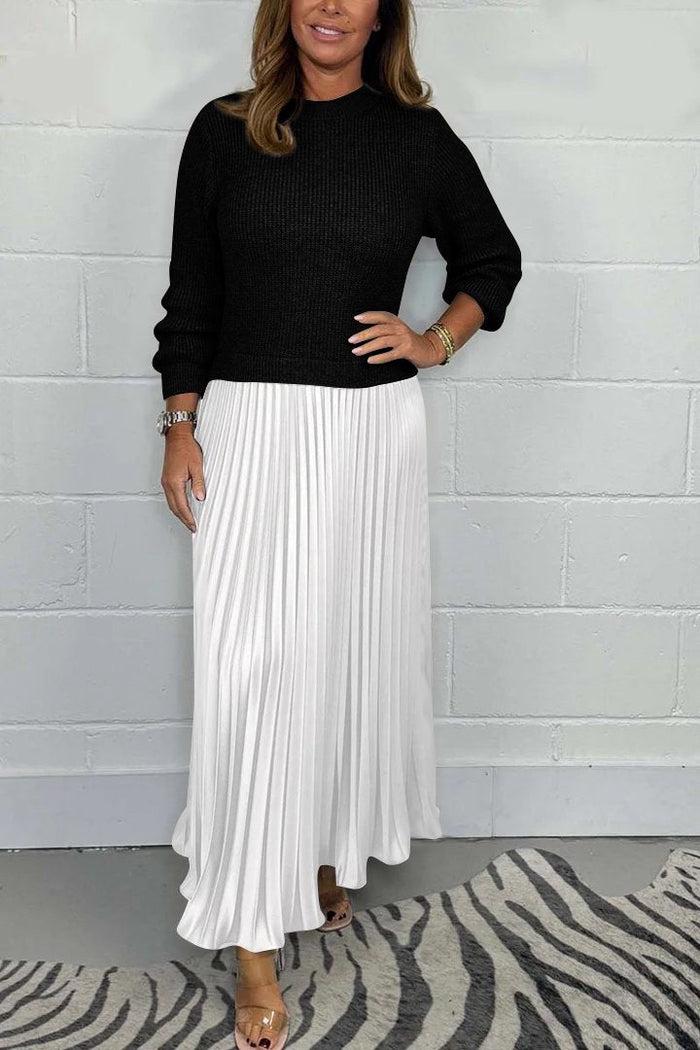 Claudia - Maxi dress with sweater and pleated skirt - Image 9