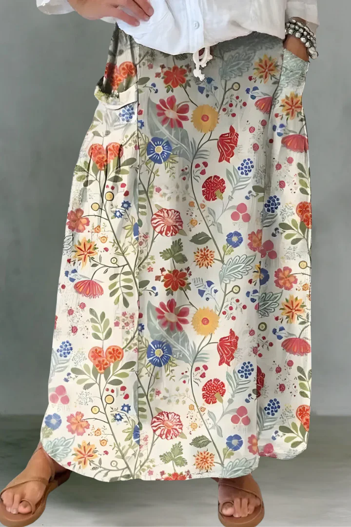 Colette | Flowing Linen Maxi Skirt