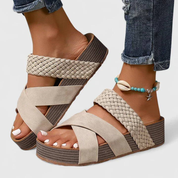 Delaney | Braided Cross Sandals - Image 3