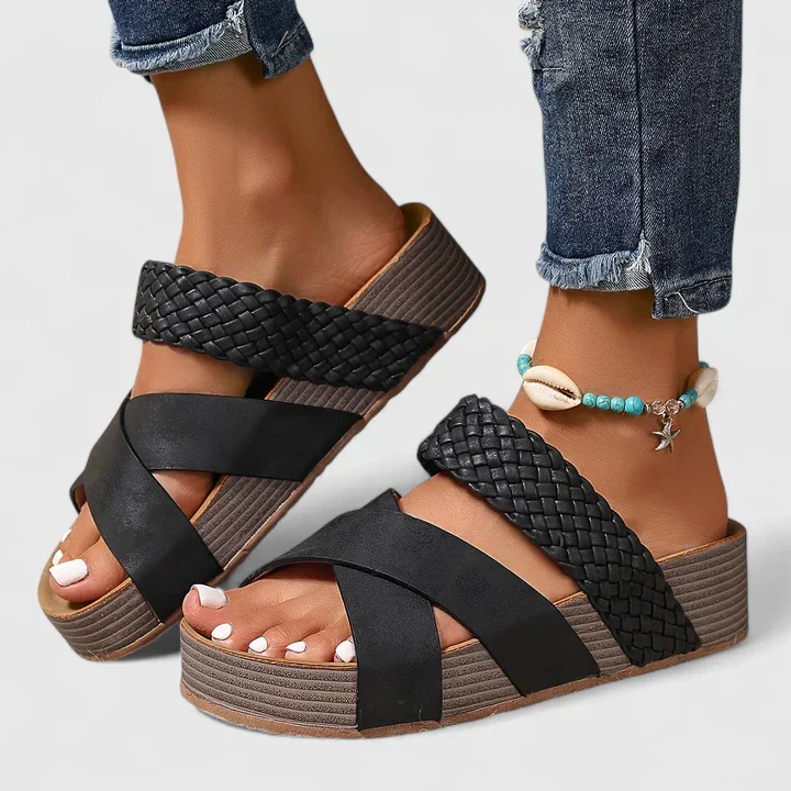 Delaney | Braided Cross Sandals - Image 5