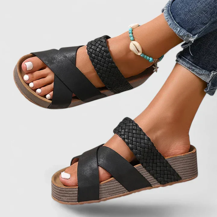 Delaney | Braided Cross Sandals - Image 6