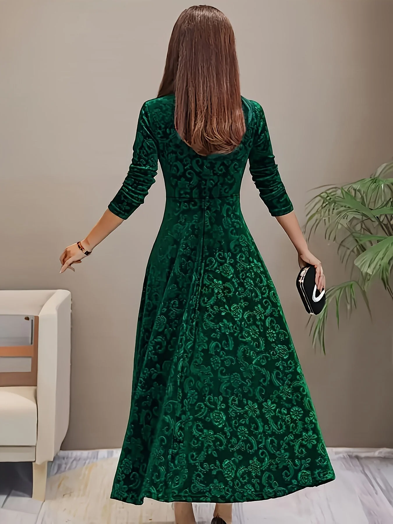 Dorothy | Elegant Patterned Maxi Dress - Image 6