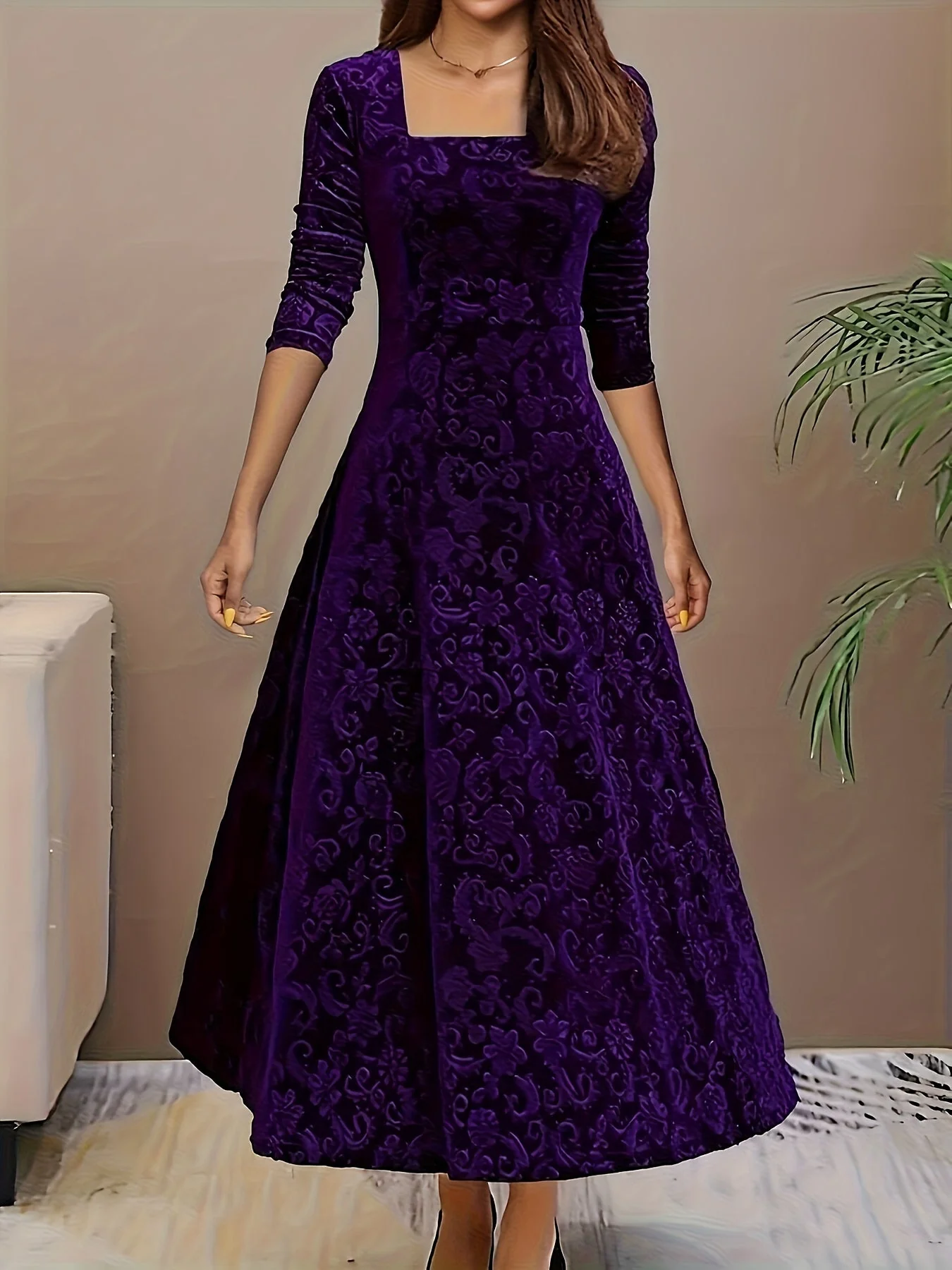 Dorothy | Elegant Patterned Maxi Dress - Image 7