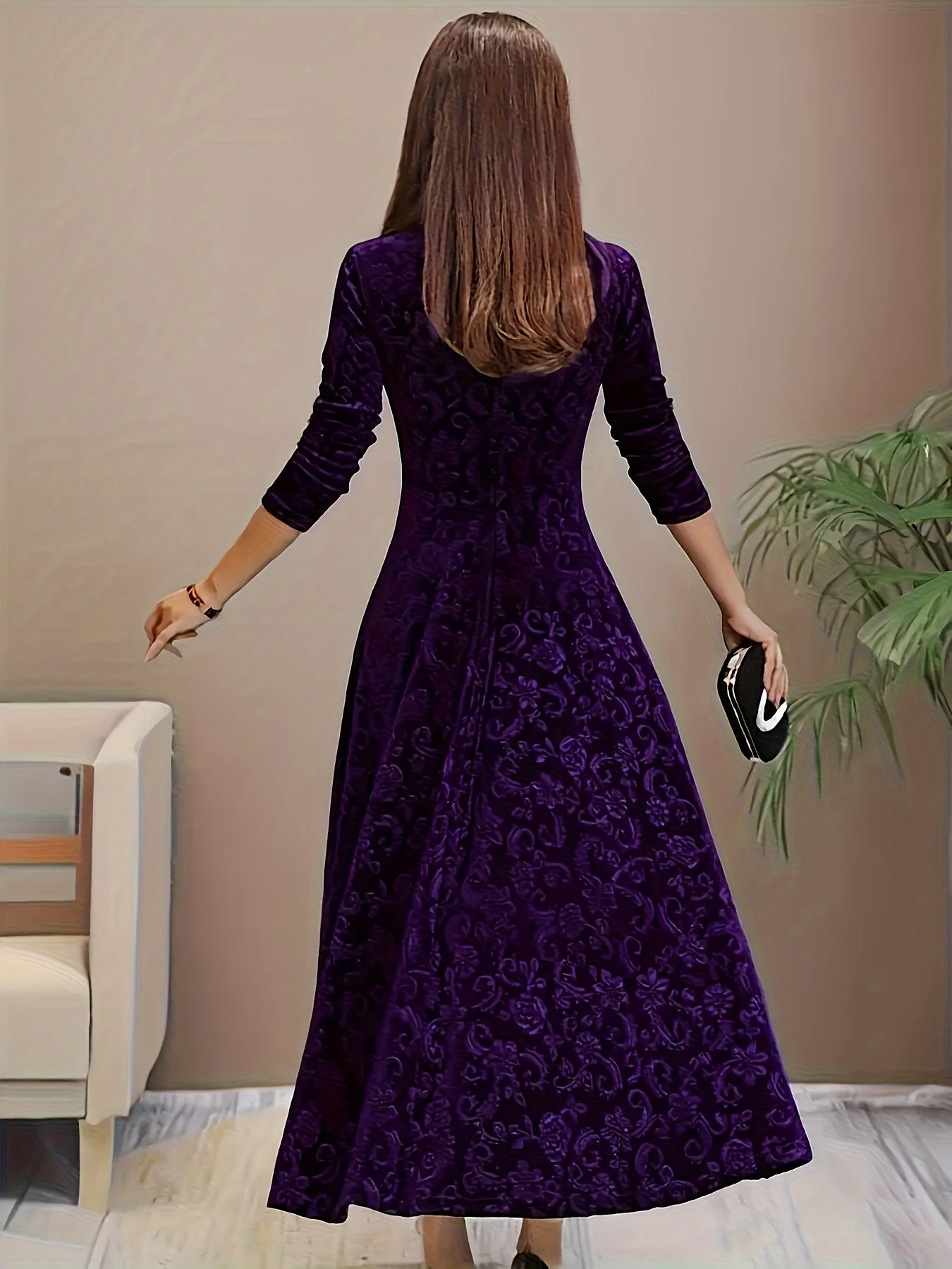 Dorothy | Elegant Patterned Maxi Dress - Image 8