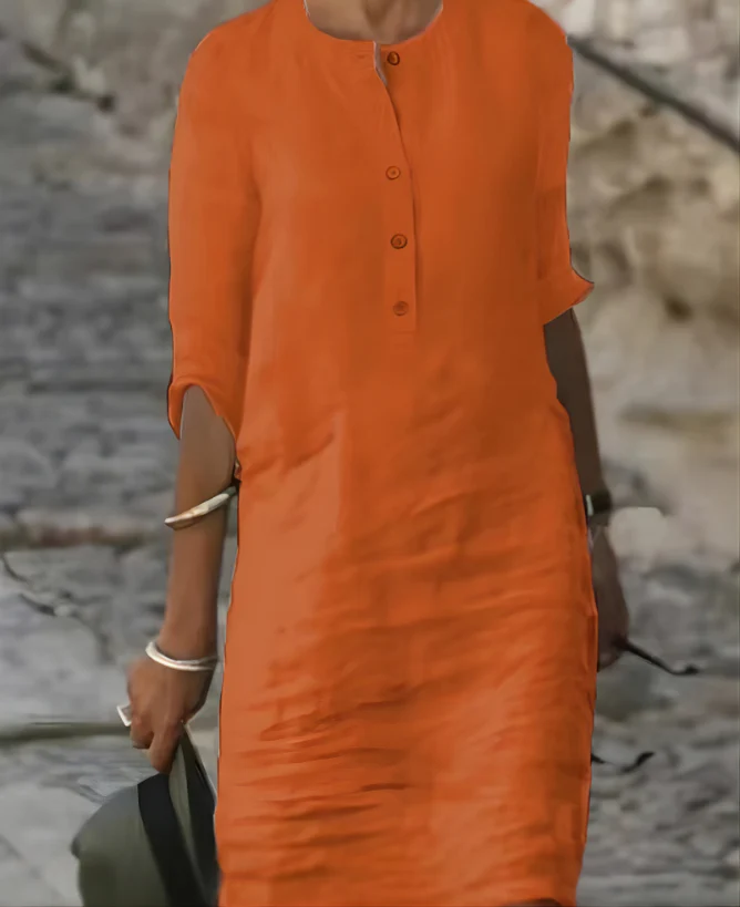 Edna | Button Casual Dress - Image 3