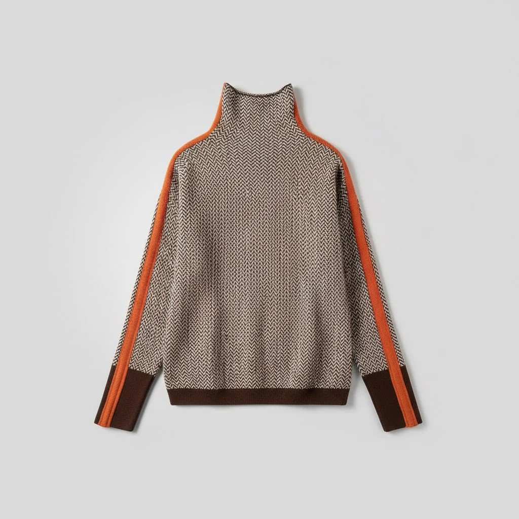 Elara | Turtleneck with Contrasting Stripes - Image 2