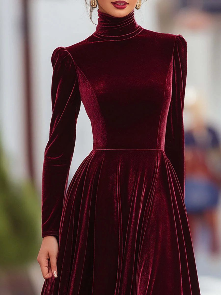 Eleanor | Velvet Mock-Neck Maxi Dress - Image 2