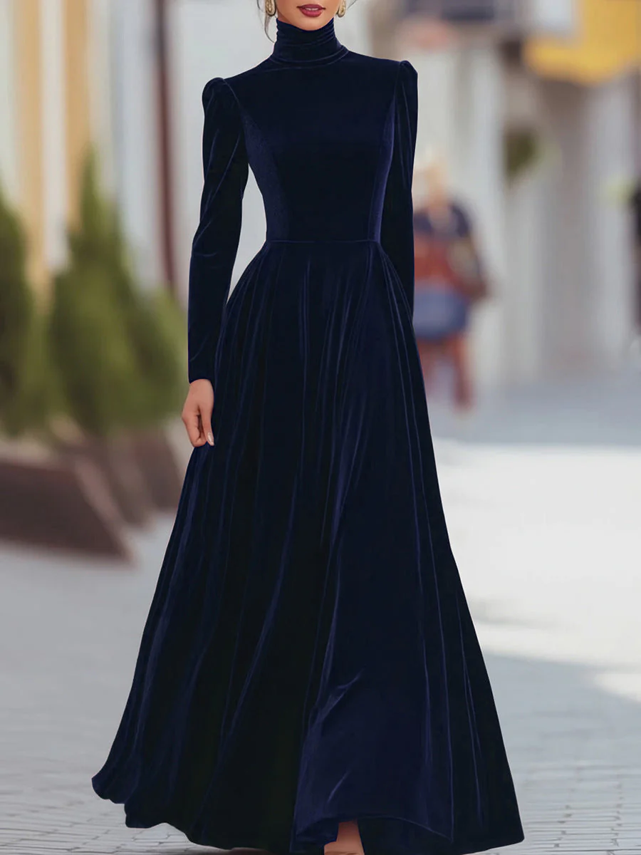 Eleanor | Velvet Mock-Neck Maxi Dress - Image 3