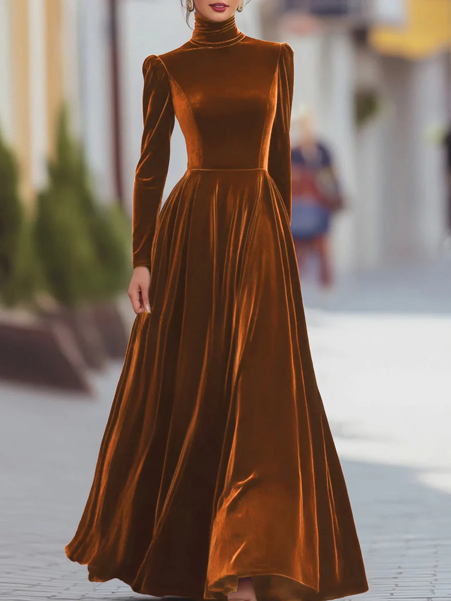 Eleanor | Velvet Mock-Neck Maxi Dress - Image 4
