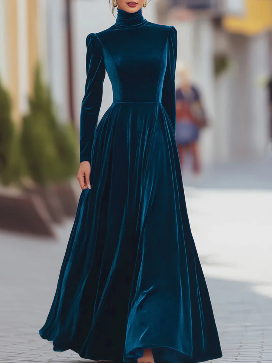 Eleanor | Velvet Mock-Neck Maxi Dress - Image 5