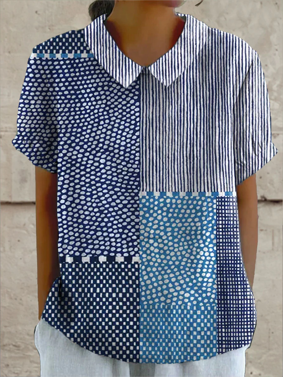 Ella | Artistic Patchwork Collar Blouse