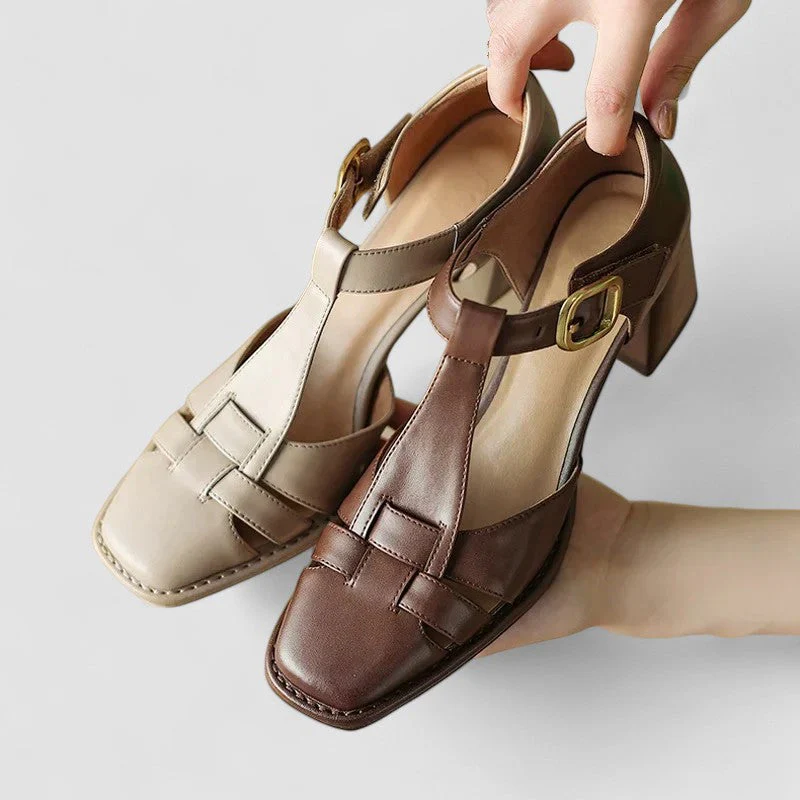 Elyxiana | Orthopedic T-Strap Block Heels - Image 2